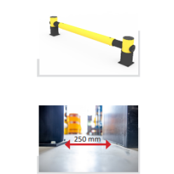 barrière anti chocs de protection d'entrepôt 2M50 jaune noire