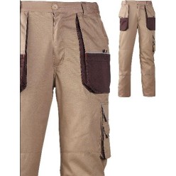 Pantalon de travail beige marron  polyester coton